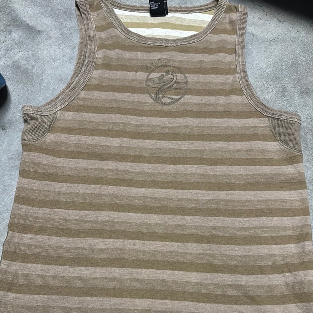 Diesel Tan Striped Sleeveless Top